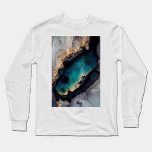 Grand Pool - Abstract Alcohol Ink Resin Art Long Sleeve T-Shirt